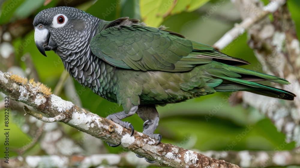 A clear shot of a bird perched on a tree branch against a backdrop of distinct leaves The foreground features a slight blur of overlapping branches and leaves, showcasing just one A clear shot of a bird perched on a tree branch against a backdrop of distinct leaves The foreground features a slight blur of overlapping branches and leaves, showcasing just one