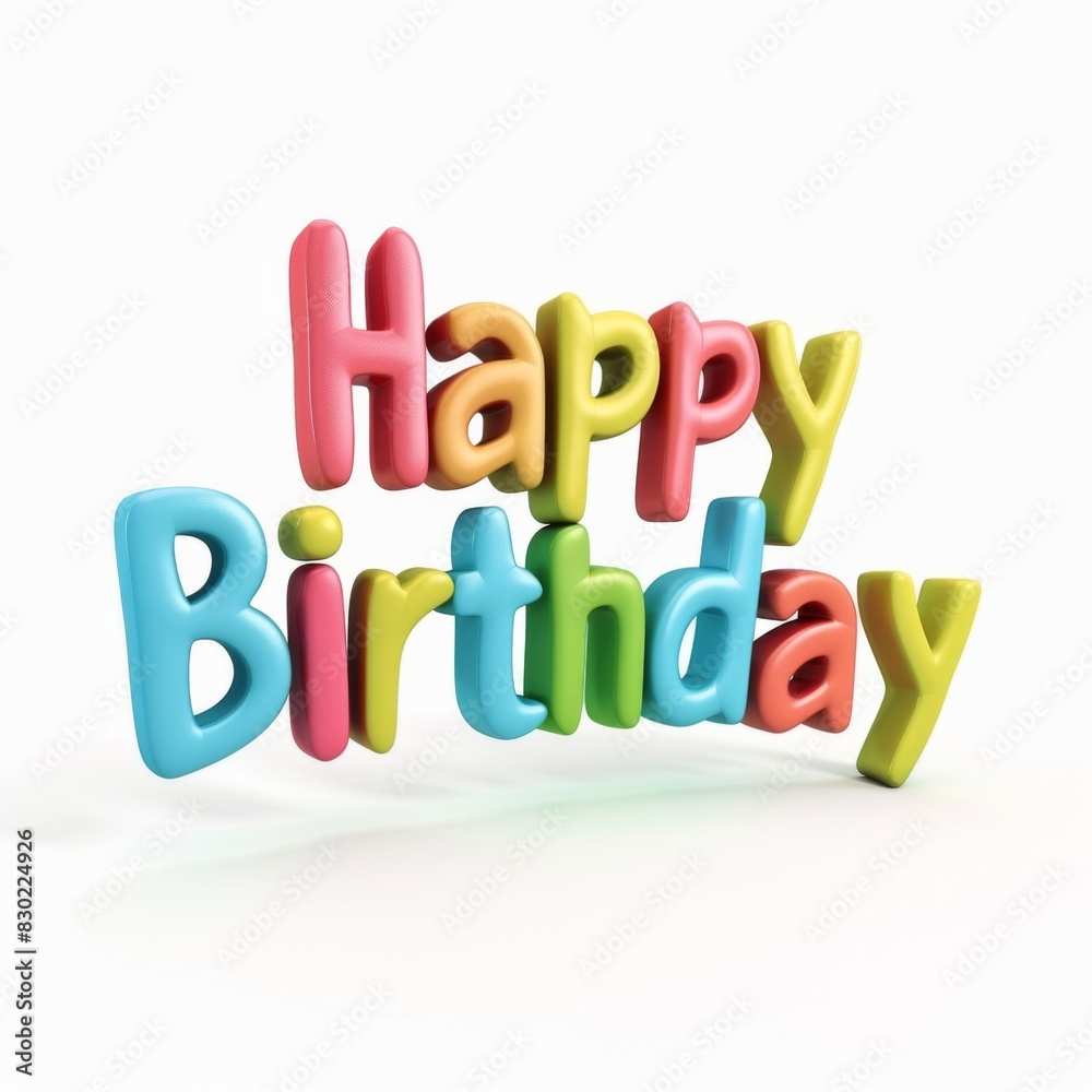 Naklejka premium A colorful sign featuring the words Happy Birthday in lively typography