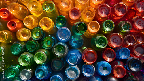 colorful plastics  bottles photo