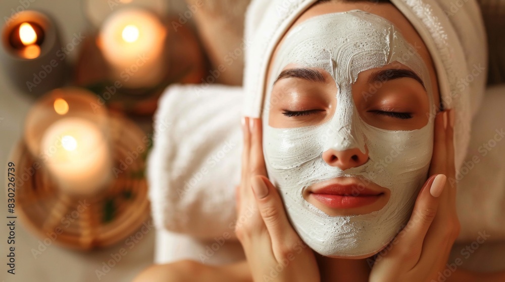 A woman receiving a facial treatment at a spa, indulging in pampering and rejuvenation for her skin. A woman receiving a facial treatment at a spa, indulging in pampering and rejuvenation for her skin.