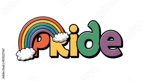 Vibrant and Contemporary Pride LGBT Typography Design, Modern Rainbow Colors for Inclusivity and Celebration