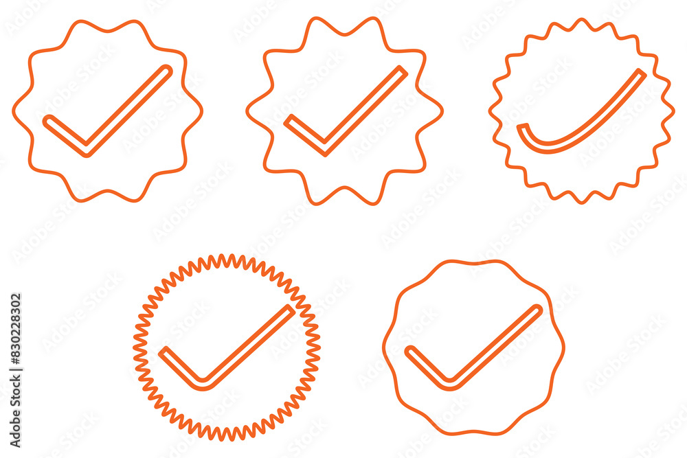 Check mark for website icon vector set Check mark for website icon vector set