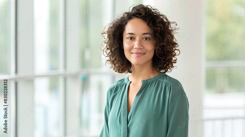 Portrait of a Young Woman. Professional photo for business and media use. Bright and clean background. AI Portrait of a Young Woman. Professional photo for business and media use. Bright and clean background. AI