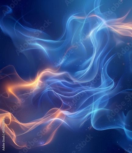 Abstract Blue, Orange, and White Background