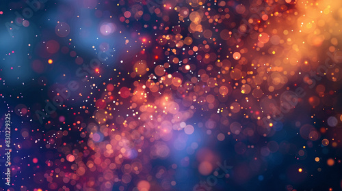 Generate an AI artwork featuring a mesmerizing backdrop adorned with subtle  sparkling particles  set against a gently blurred solid color surface.