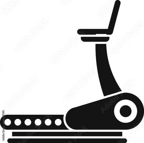 Vector illustration of a stationary exercise bike silhouette suitable for fitnessrelated design