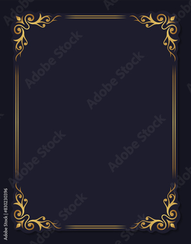 Invitation template with vintage ornamental frame