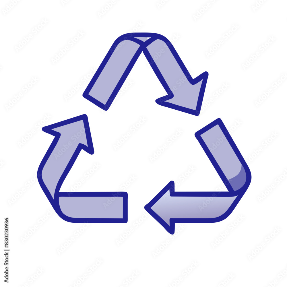 Vector Illustration of a Blue and Purple Recycling Symbol with Arrows Vector Illustration of a Blue and Purple Recycling Symbol with Arrows