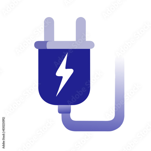 Vector Illustration of Electric Plug with Power Symbol