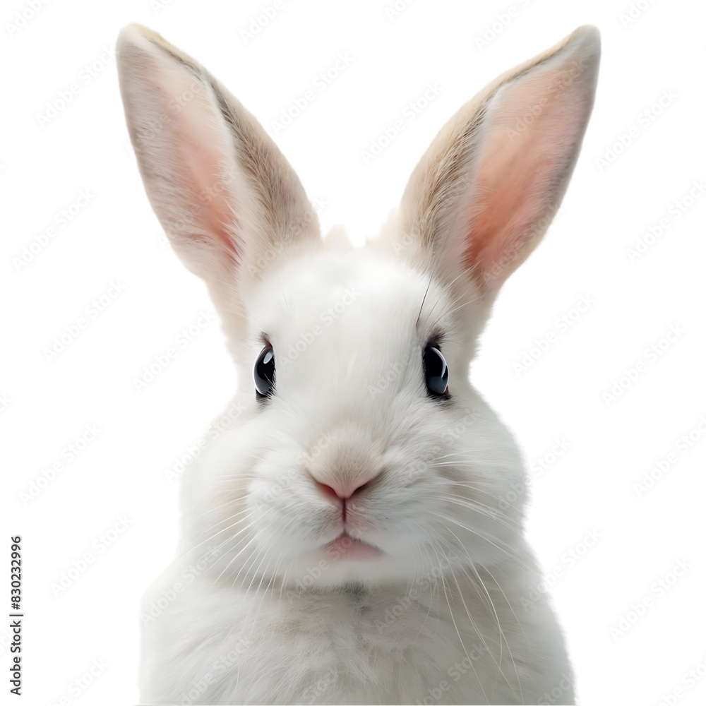 white rabbit portrait on transparent background white rabbit portrait on transparent background