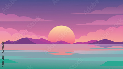 sunset, background, illustration, vector