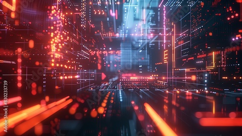 Fototapeta Naklejka Na Ścianę i Meble -  Technology futuristic abstract design, digital background connect concept network communication. Science structure modern blue space cyberspace computer business future grid