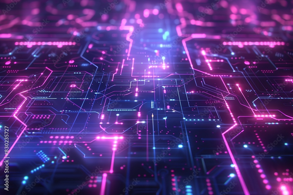 Digital technology abstract blue science background. Network computer ...