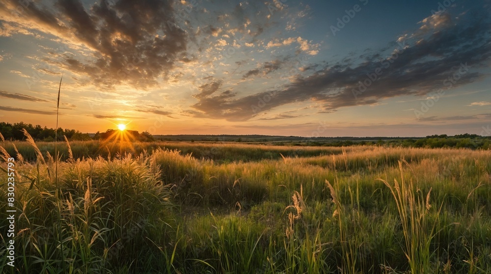 summer time,Beautiful natural panoramic countryside landscape. Blooming wild high grass in nature at sunset warm summer. Pastoral scenery. Selective focusing on foreground. summer time,Beautiful natural panoramic countryside landscape. Blooming wild high grass in nature at sunset warm summer. Pastoral scenery. Selective focusing on foreground.