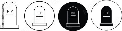 Tombstone icon. gravestone, headstone, funeral, death eps 10.