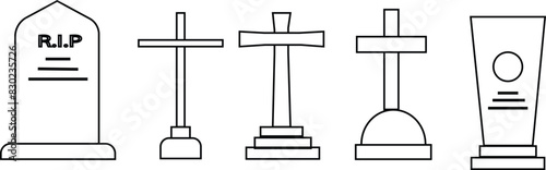 Tombstone, gravestone, headstone, funeral, death eps 10.