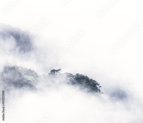 Huangshan, Yellow Mountain cliffs among fog © Agata Kadar
