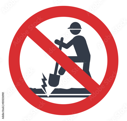 No digging symbol for underground services
