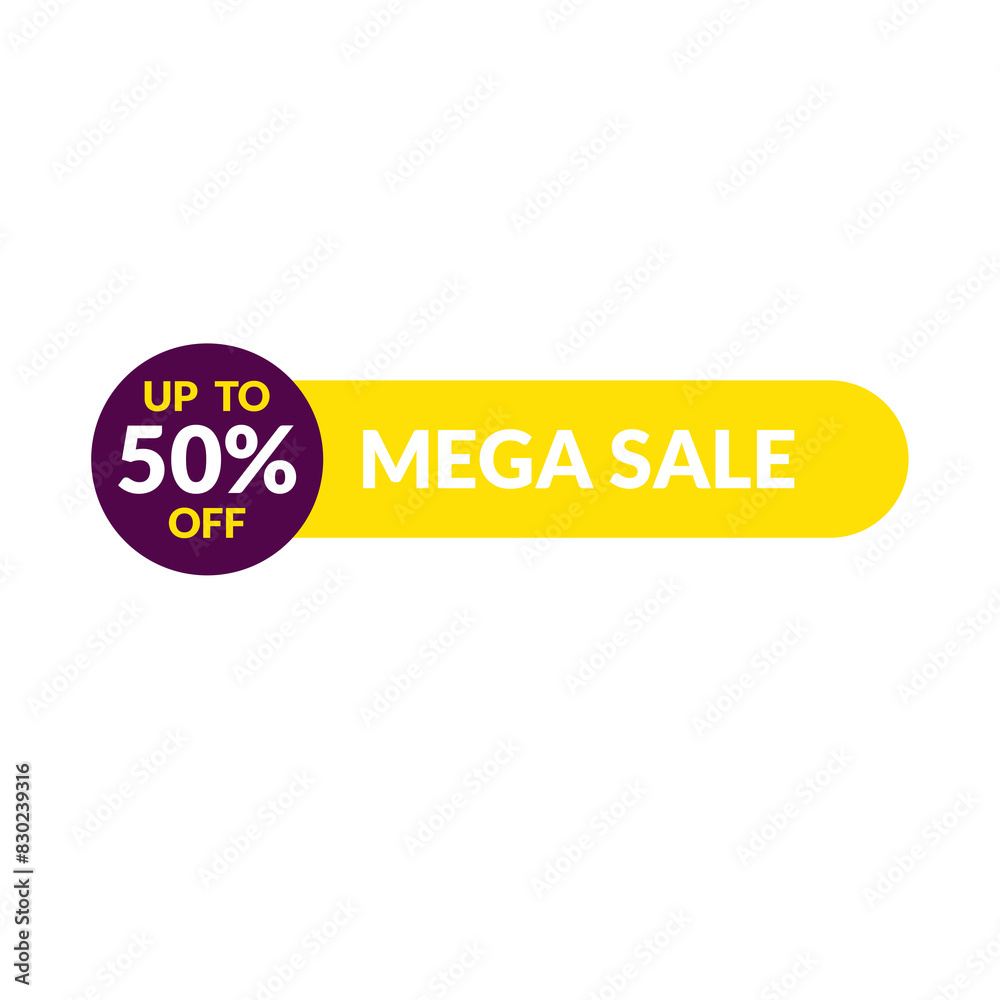 Mega Sale Label Discount Offer Label Banner 