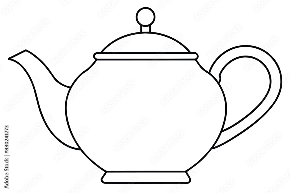 Classic teapot line art vector illustration Classic teapot line art vector illustration