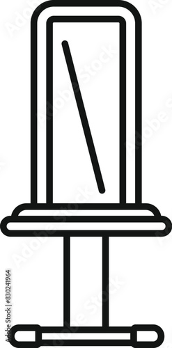 Vector illustration of a modern office swivel chair designed with simple black line art