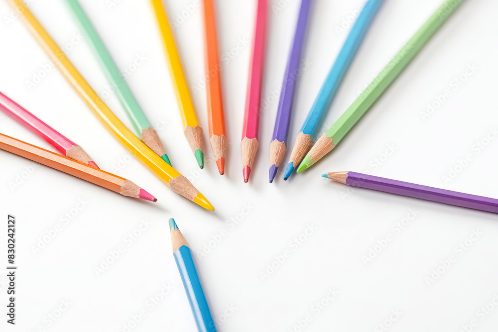 Colorful Pencils on White Background Colorful Pencils on White Background