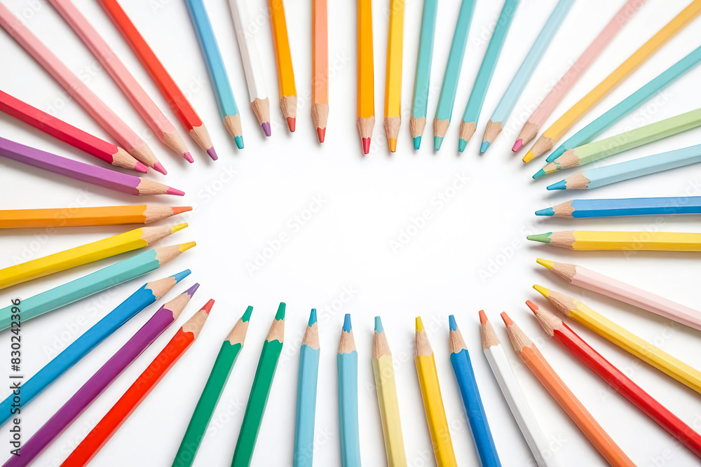Colorful Pencils Arranged in a Circle Colorful Pencils Arranged in a Circle
