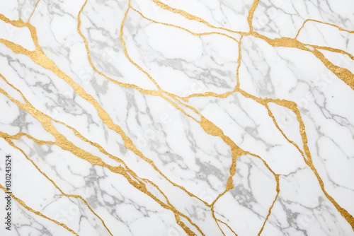 White Marble Texture with Gold Veins © Rysak