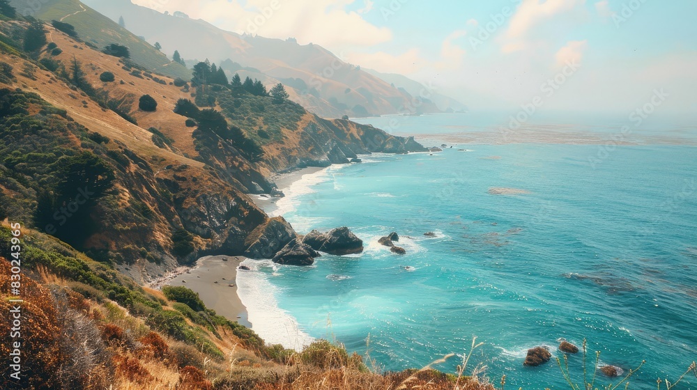 Fototapeta premium Traveling south on the Pacific coast during the summer