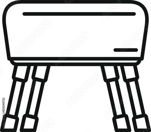 Simplistic black and white vector illustration of a contemporary fourlegged stool