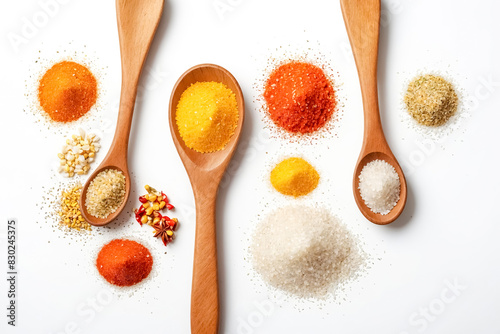 Fototapeta Naklejka Na Ścianę i Meble -  Various grains and spices on white background