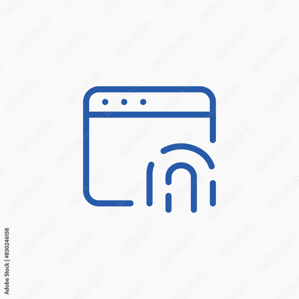 application window finger print access icon application window finger print access icon