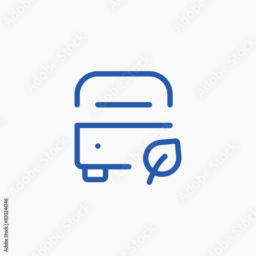 electric bus vehicle eco icon