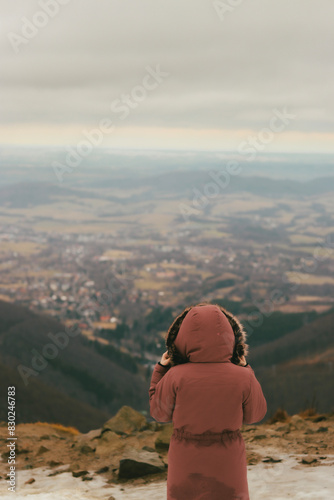 person in mountains