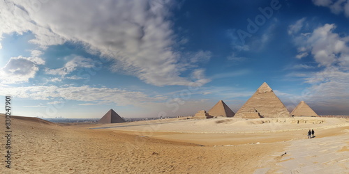 The panorama of the Great Pyramids of Giza Egypt p_004