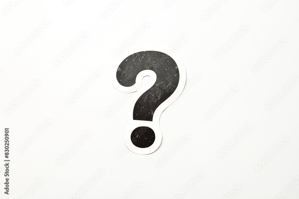 Fototapeta premium Black Question Mark on White Background