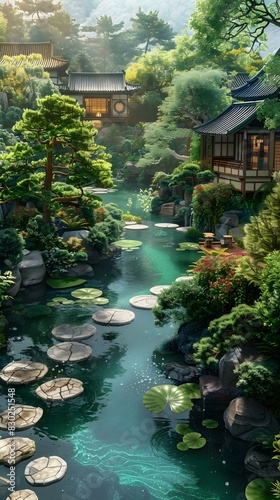 Japanese Garden withç¢§æ³¢æ˜ è¡¬