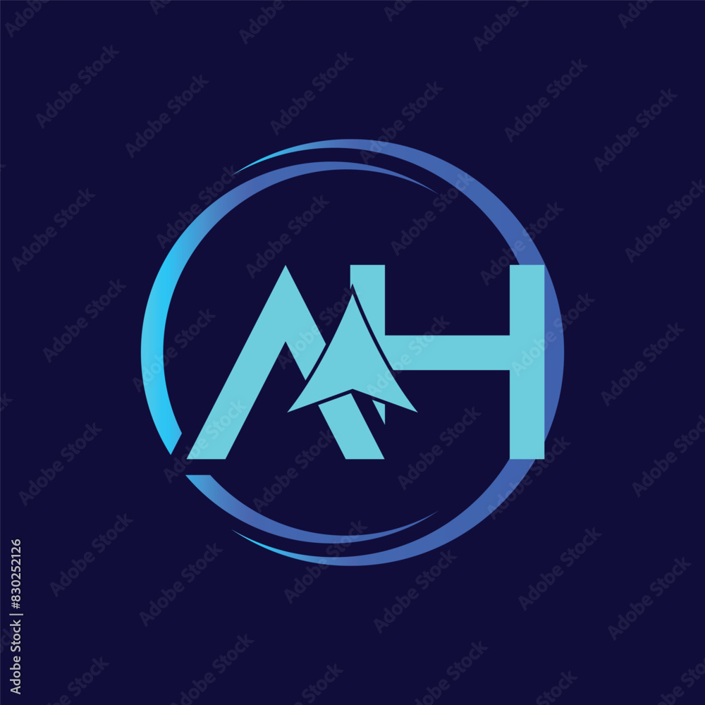 Letter AH with Arrow Letter AH with Arrow
