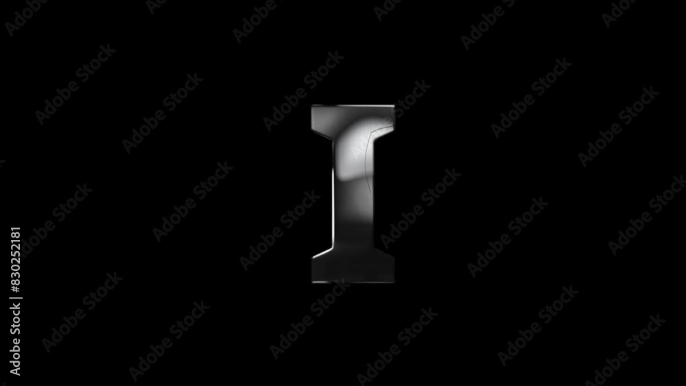 Letter I with lightning lights and alpha channel, alphabet, english letters Letter I with lightning lights and alpha channel, alphabet, english letters