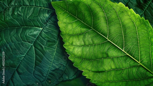 Texture of a green leaf on a background
