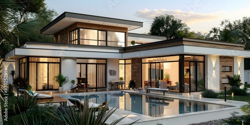 Modern house with swimming pool © Adobe Contributor