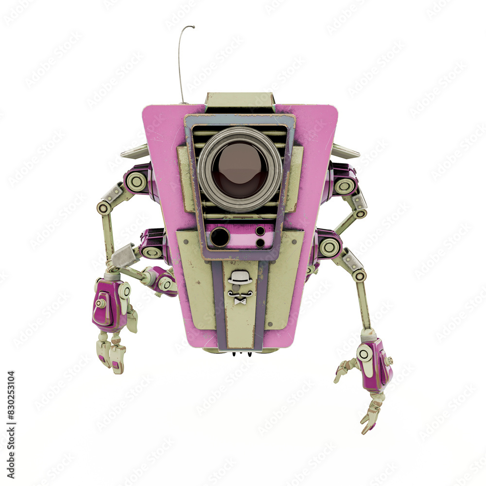 four arms bot helper is talking and explaining four arms bot helper is talking and explaining