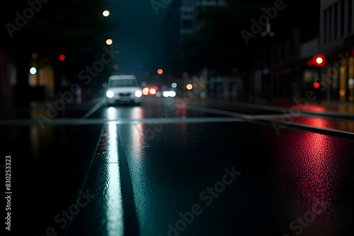 heavy rain drops falling on city street © Matan