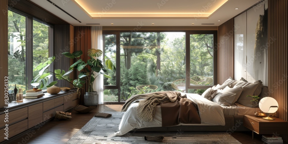 Modern and Luxurious Bedroom with Natural Elements Modern and Luxurious Bedroom with Natural Elements