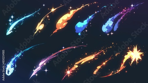 Explore a variety of timeless 2D cartoon FX effects with this collection featuring 10 dynamic elements question mark exclamation mark flash span smoke blow multicolored glitter steam stars 