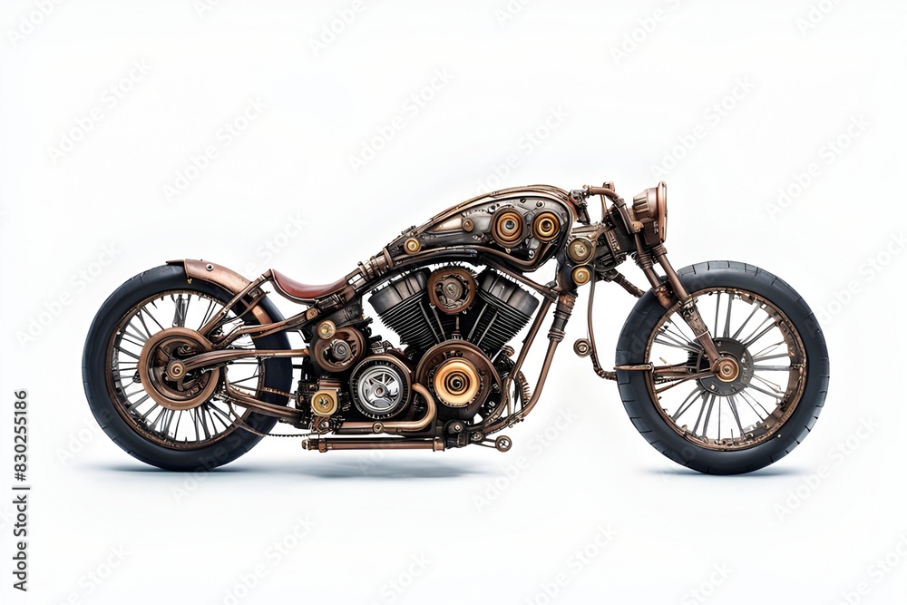 Fototapeta premium Steampunk Motorcycle Bintage Art