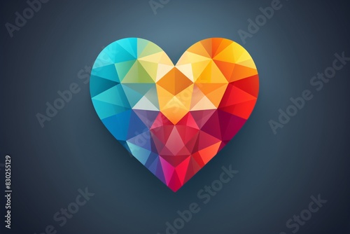 a colorful heart with a blue background