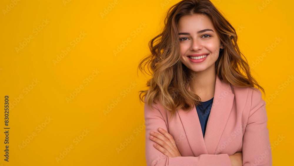 Happy confident business woman with crossed arms smiling Happy confident business woman with crossed arms smiling