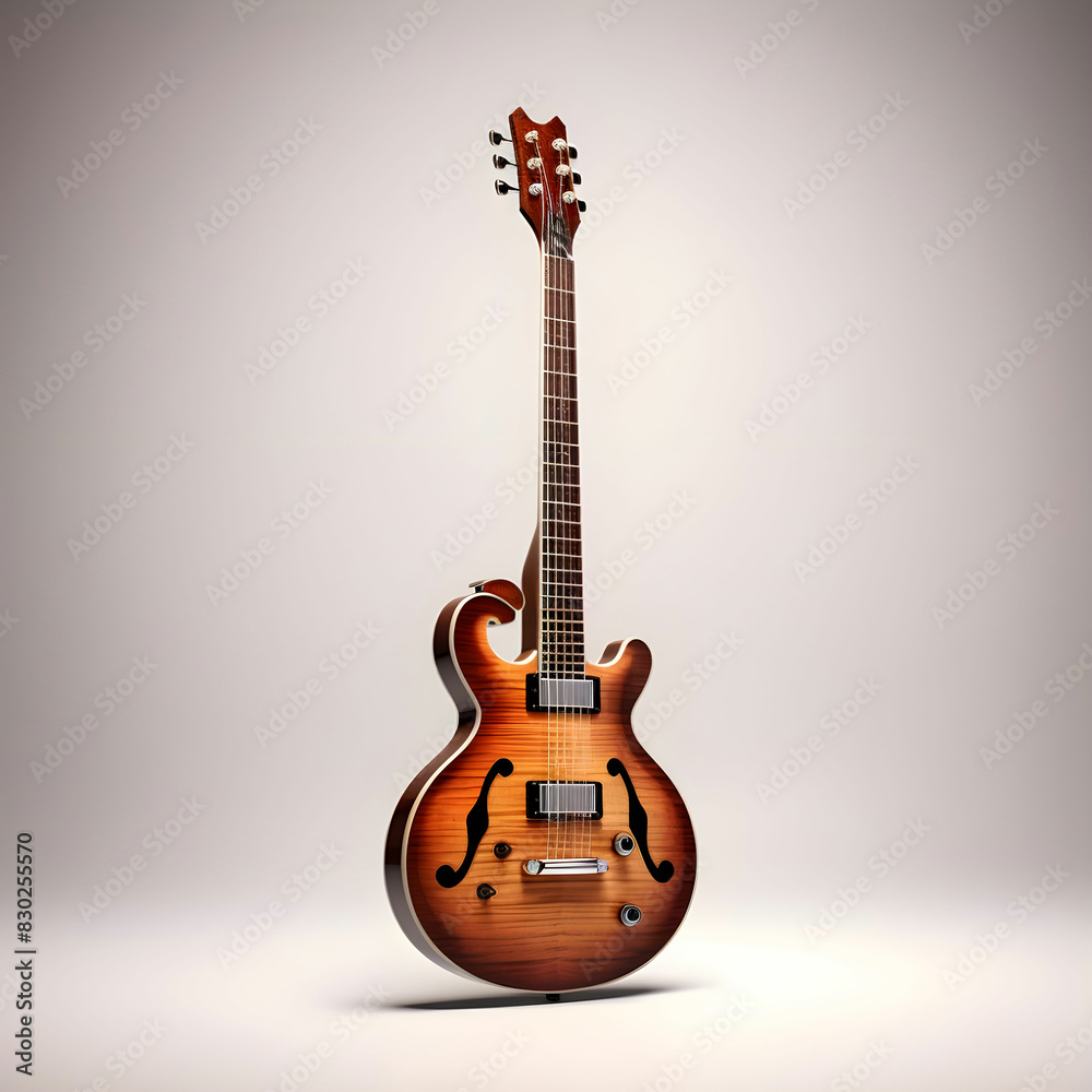 Fototapeta premium a guitar on white background. Classical acoustic six-string guitar isolated on white background