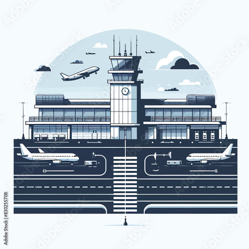 Airport vector in white background 